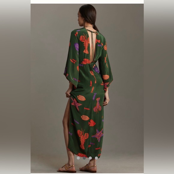 Farm Rio Anthropologie V Neck Side Slit Dress - Picture 2 of 7